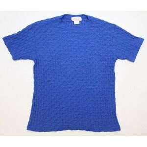 Vintage J.G.I. 3D Weave Seersucker Pattern Shirt Size Medium Poly Cotton USA